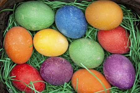 Beautifully decorated Easter eggsの写真素材