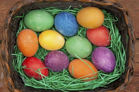 Beautifully decorated Easter eggsの写真素材