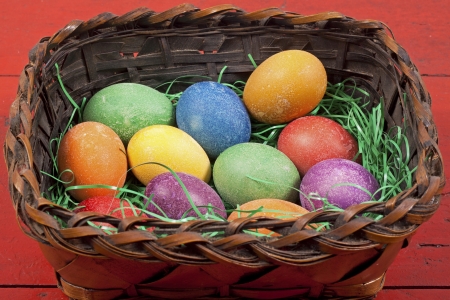 Beautifully decorated Easter eggsの写真素材