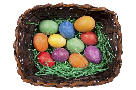 Beautifully decorated Easter eggsの写真素材