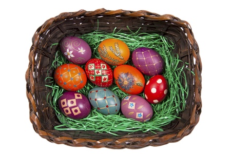Beautifully decorated Easter eggsの写真素材