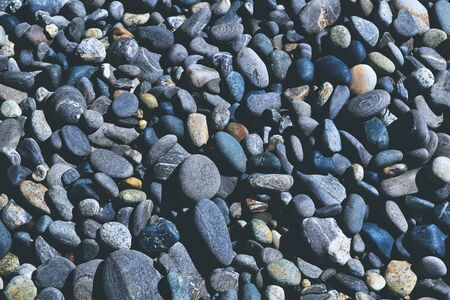 Stone pebbles for interior exterior decoration and industrial construction concept design.