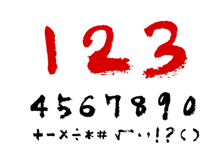 Vector fonts, Handwritten calligraphy with symbols and numbers.のイラスト素材