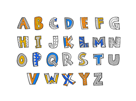 Vector fonts, Handwritten calligraphy with uppercase letters.のイラスト素材