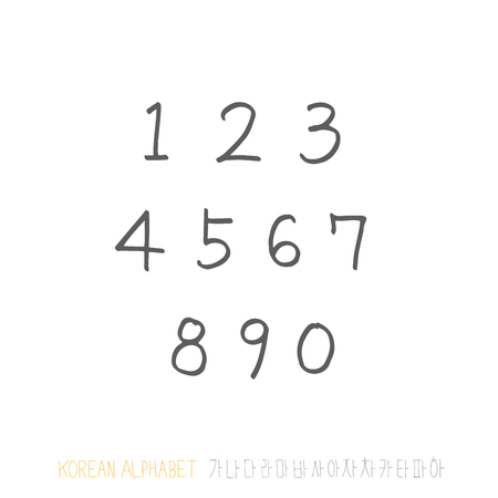 Vector number fonts / Handwritten calligraphyのイラスト素材