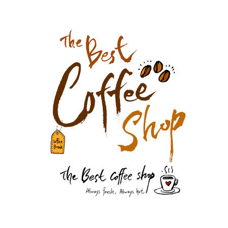 Cafe poster / Sketchy coffee illustration - vectorのイラスト素材