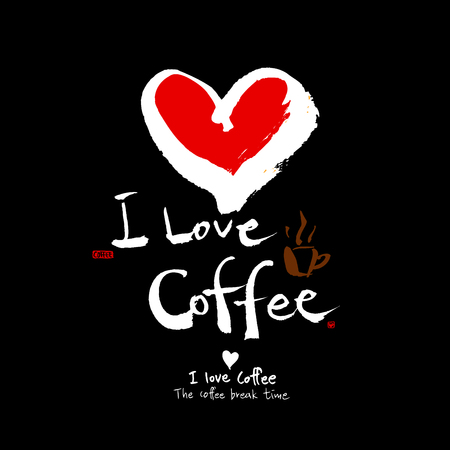 Cafe poster / Sketchy coffee illustration - vectorのイラスト素材