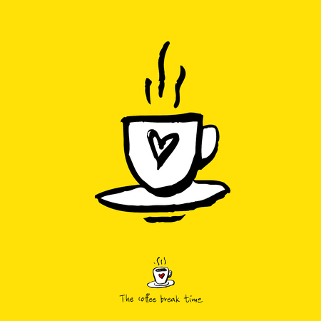 Cafe poster, sketchy coffee illustration vector illustration.のイラスト素材