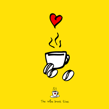Cafe poster, sketchy coffee illustration vector illustration.のイラスト素材
