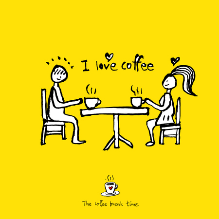 Cafe poster, sketchy coffee illustration vector illustration.のイラスト素材