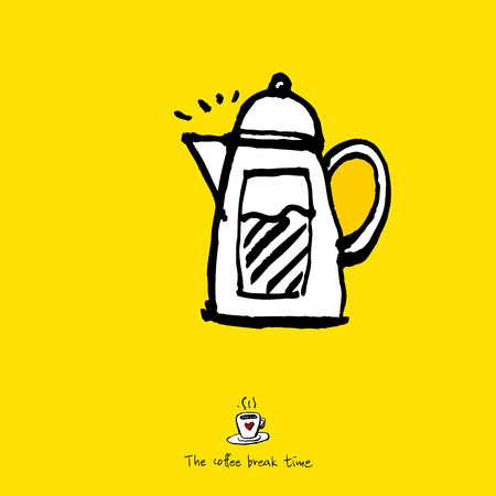 Cafe poster, sketchy coffee illustration vector illustration.のイラスト素材
