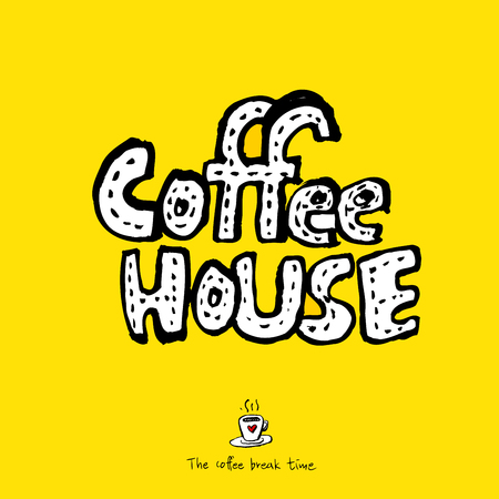 Cafe poster, sketchy coffee illustration vector illustration.のイラスト素材