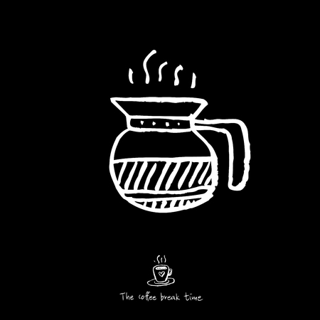 Cafe poster or Sketchy coffee illustration vector.のイラスト素材