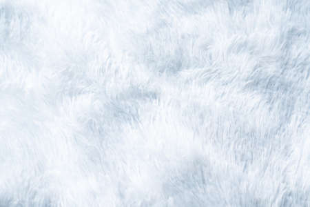 Close up white shaggy artificial fur texture or carpet for background.の写真素材