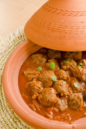Moroccan kefta in tomato sauceの写真素材
