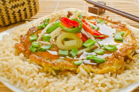 Egg Foo Young - Chinese vegetable omeletの写真素材