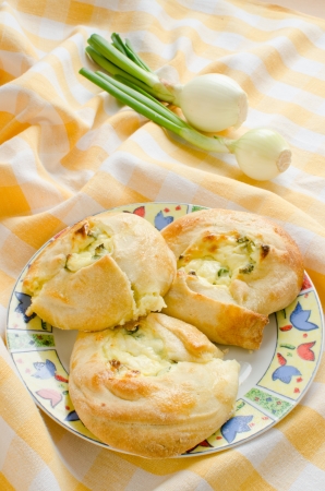 Knishes with farmer cheese and scallions - Jewish pastryの写真素材