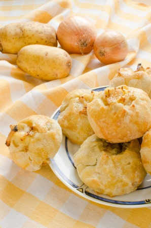 Knishes with potato and onion - Jewish pastryの写真素材
