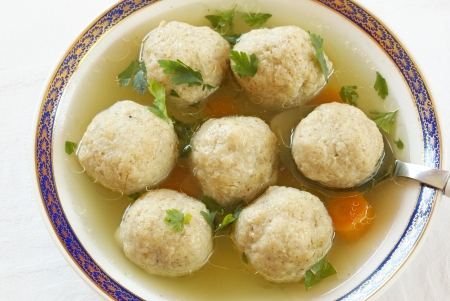 Matzo  Matzah  balls soup               の写真素材