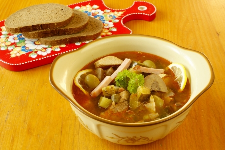 Solyanka - Russian soup              の写真素材