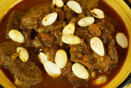 Mrouzia - Moroccan Tagine with Raisins, Almonds and Honey               の写真素材