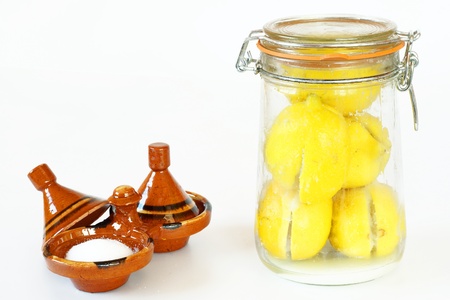 Preparing preserved lemons               の写真素材