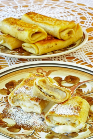 Blintzes (cheese pancakes)                 の写真素材
