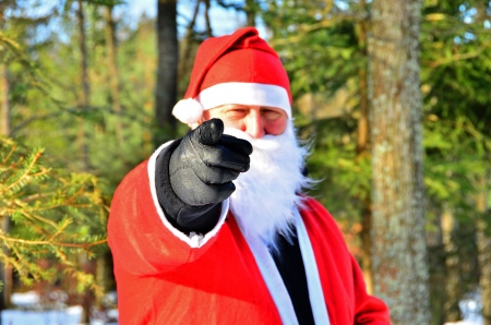 Santa Claus in forestの写真素材
