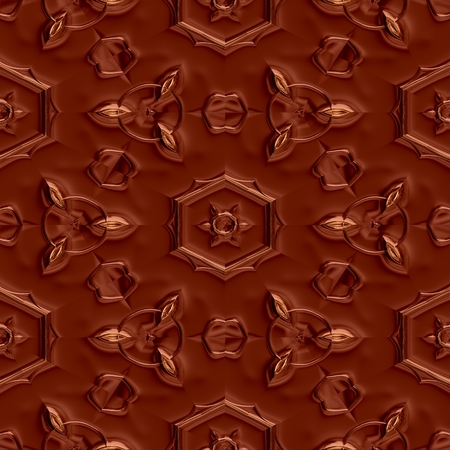 Texture of brown Mayan ornaments seamless backgroundの写真素材