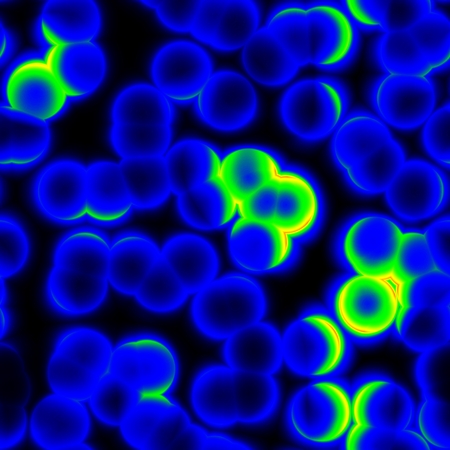 Abstract seamless pattern of infrared cells on black background