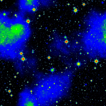 Abstract illustration of infrared deep cosmos with shining starsの写真素材