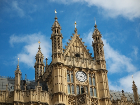 The Houses of Parliament in London, which are  also known as the Palace of Westminster. Besides housing the British parliament it still has a royal function as wellのeditorial素材
