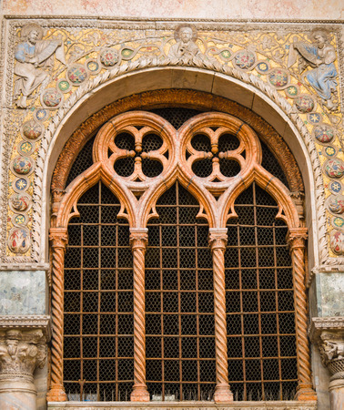 Oriental style facade at St. Mark's Basilica in Veniceの写真素材