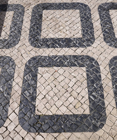 Typical Portuguese mosaic pavementの写真素材