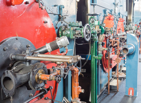 LEMMER, NETHERLANDS - 2 MARCH 2014  Inside the boiler house of the historic Wouda steam pumping station from 1920  It is the largest of its kind and still in operation  It pumps away excess water in the province of Friesland のeditorial素材