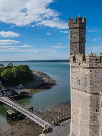 View from Caernarfon Castle on the river Seiontのeditorial素材