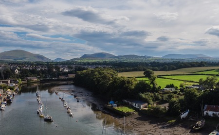 View from Caernarfon Castle on the river Seiontのeditorial素材