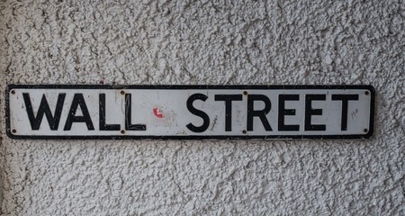 Street sign of Wall Streetの写真素材