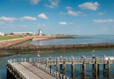 The harbor of Vlissingen, strategicaly located on the Scheldt river and the North Seaの写真素材
