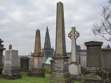 Tombstones at Necropolis, Glasgowの写真素材