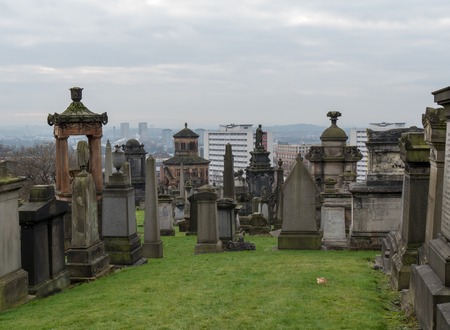 Tombstones at Necropolis, Glasgowの写真素材