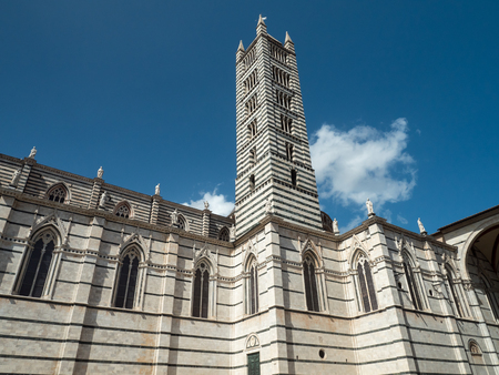 Bell tower of Siena Cathedral, Italyの写真素材