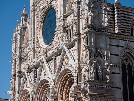 West facade of Siena Cathedralの写真素材