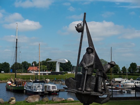 Monument for Durgerdammer fisherman in Vollenhove, Netherlandsの写真素材