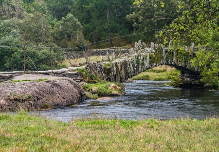 Slater Bridge near Little Langdale in Lake District, UKの写真素材