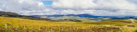 Panorama of Great Glen or Glen More in the Scottish Highland near Loch Nessの写真素材