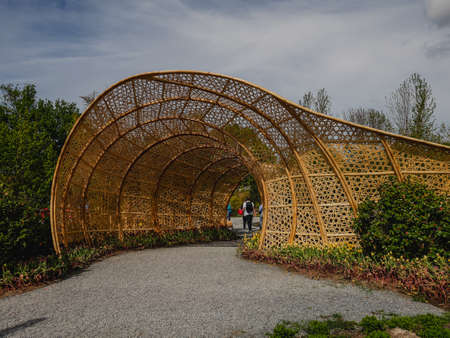 Bamboo gate at the international horticulture Floriade Expo in Almere 2022