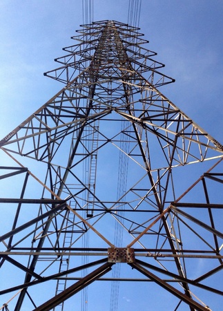 Electricity high voltage in the cityの素材