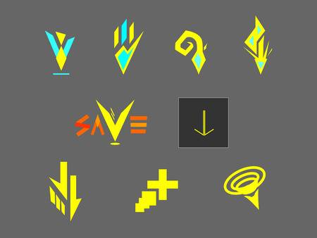 Freestyle icon button download web yellow vectorのイラスト素材