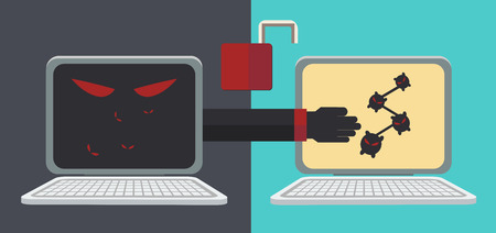 Computer Network Security Hand black unlock vectorのイラスト素材